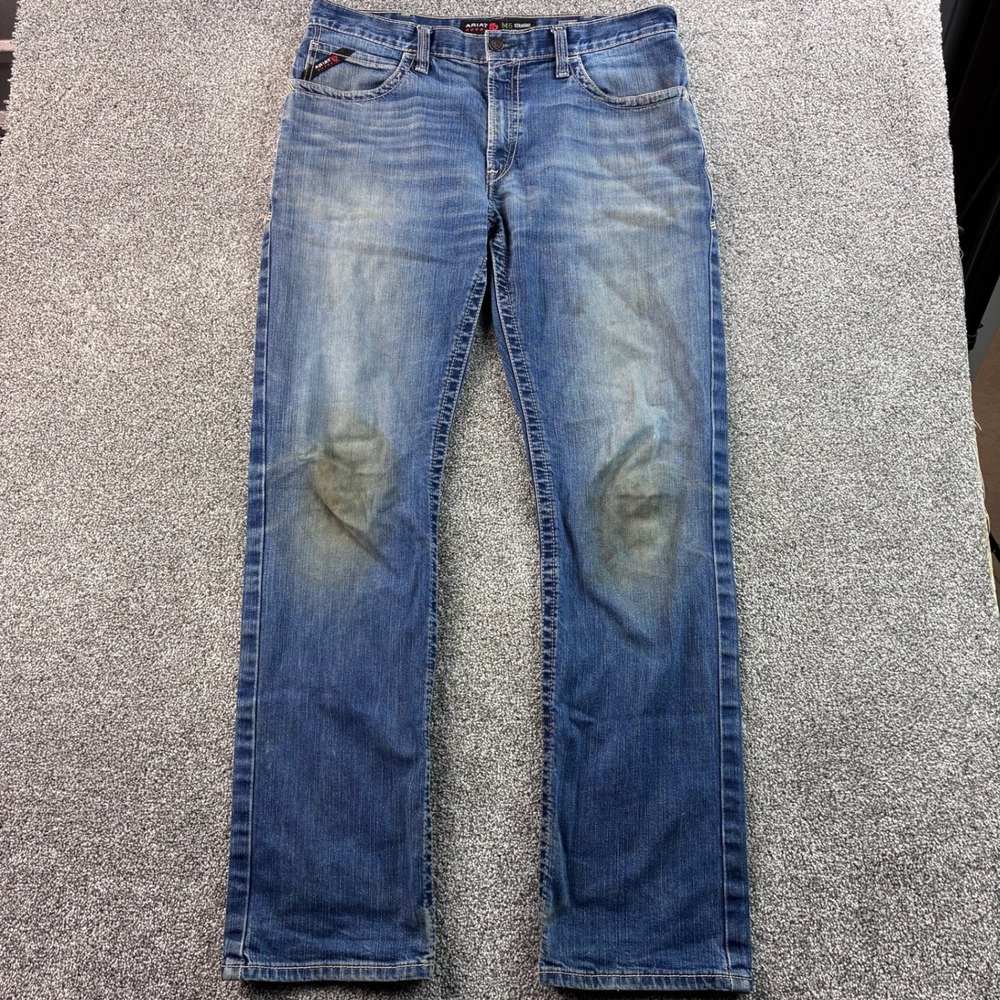 Ariat M5 Jeans Mens 36x36 Blue Cotton FR Flame Resistant Straight Leg